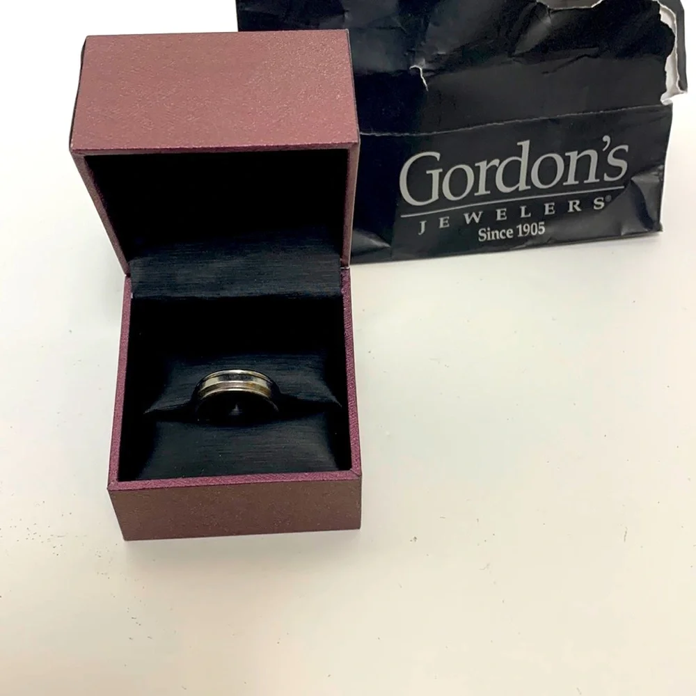 Gordon’s Jewelers | Silver Simple Mens Steel Ring | Engagement Wedding Promise - Picture 1 of 6